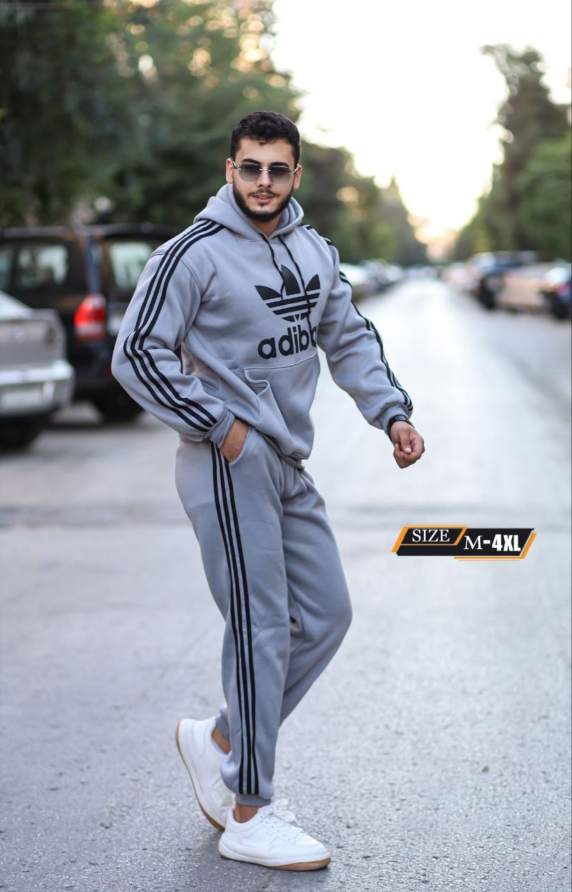 تراك رجالي قطعتين بخطوط جانبية وهودي